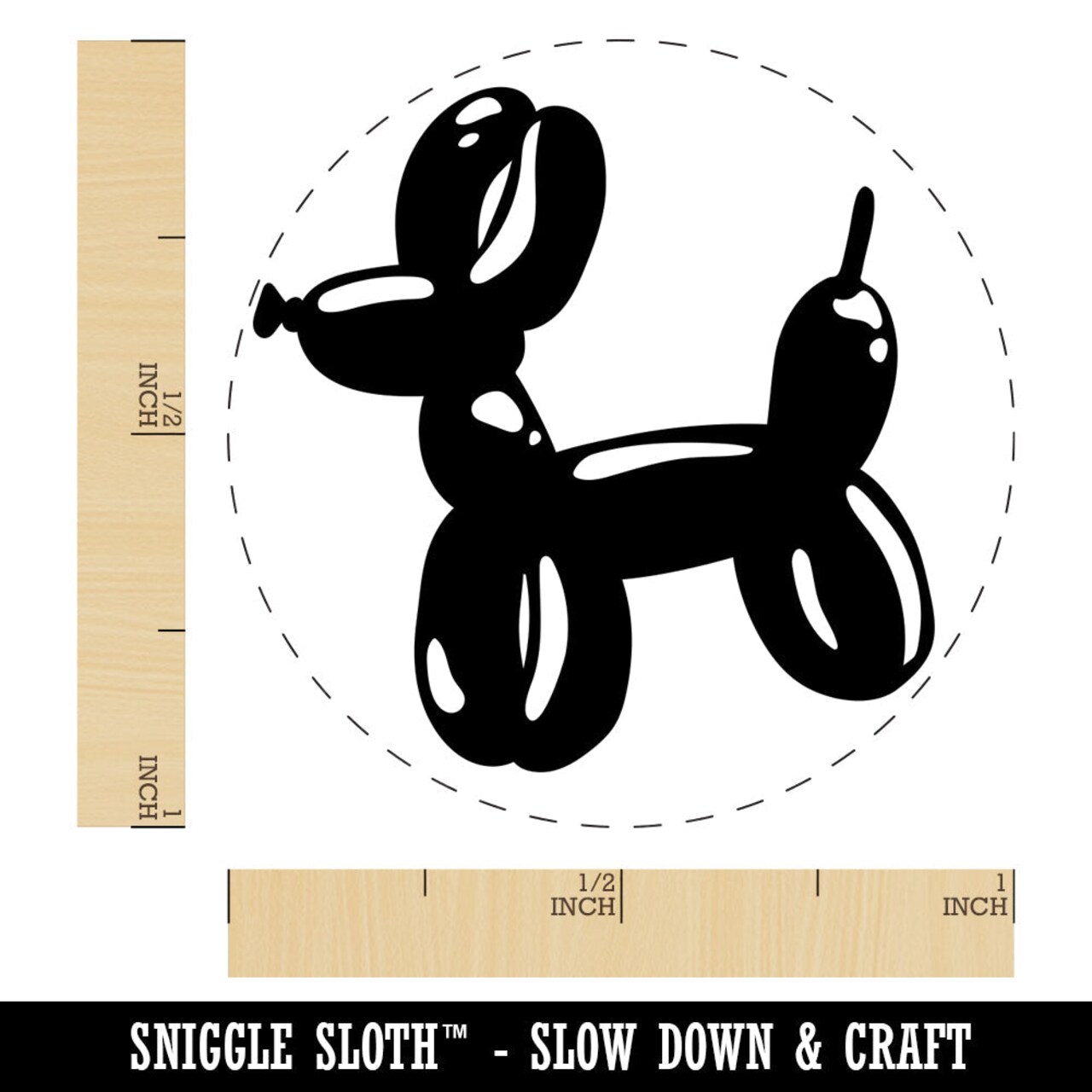 Balloon Animal Dog Rubber Stamp for Stamping Crafting Planners